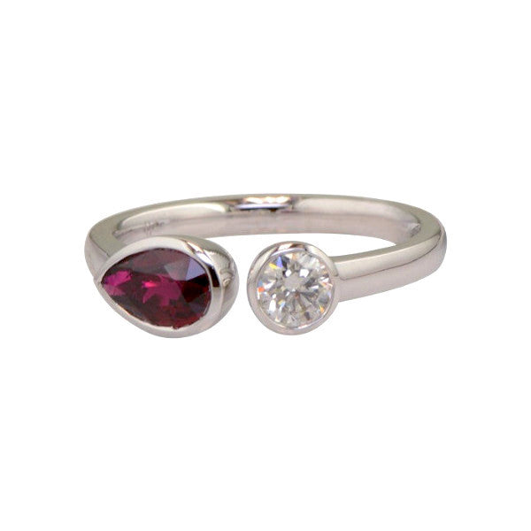 Queen of Hearts Diamond and Ruby Ring