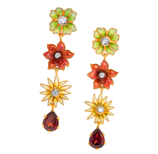 Masriera Multi Flower Dangle Earrings