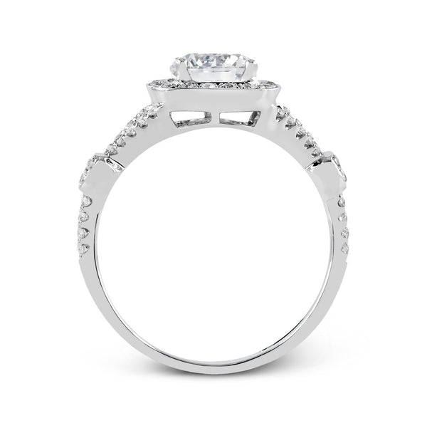 Simon G. Triple Shank Halo Engagement Ring - Smith and Bevill Jewelers