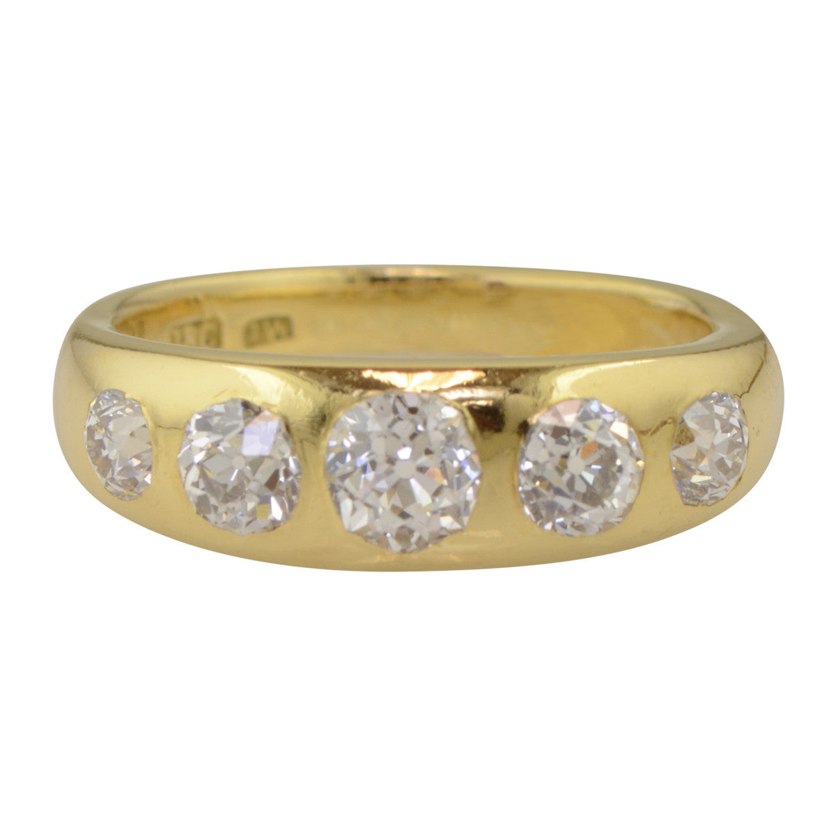 Yellow gold and antique diamond band.