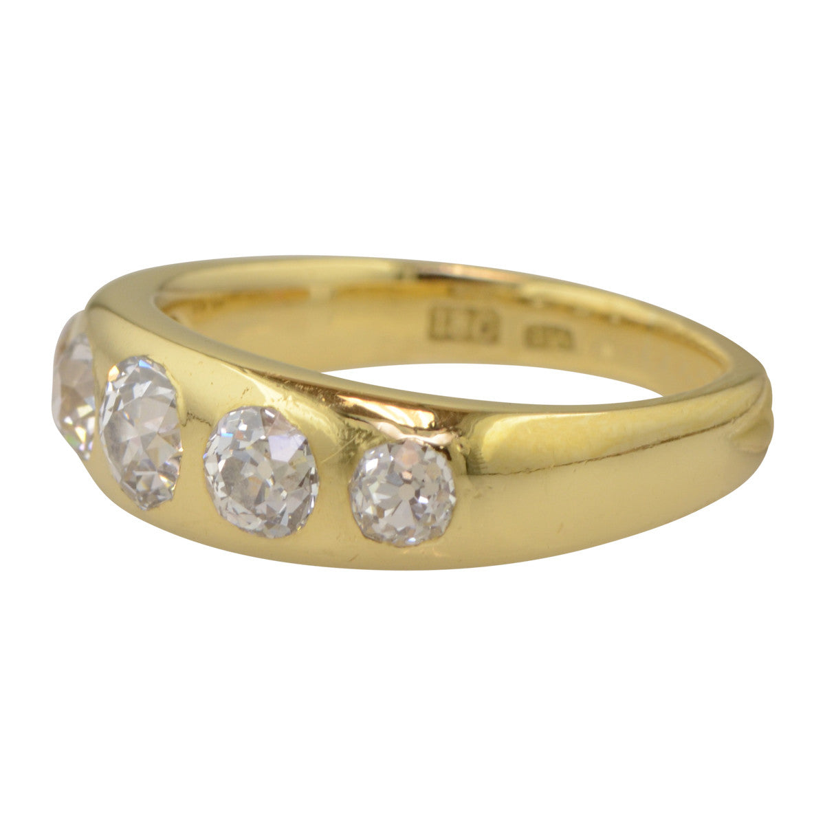 'Rexburg' Old Mine Cut diamond 5 stone band