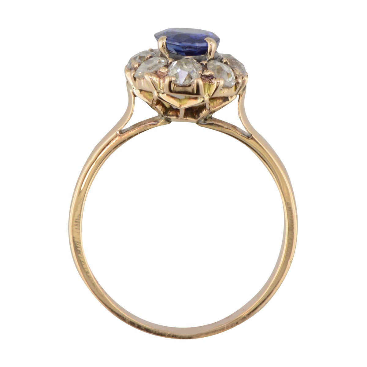 Victorian sapphire and diamond halo ring 'Dianna' 