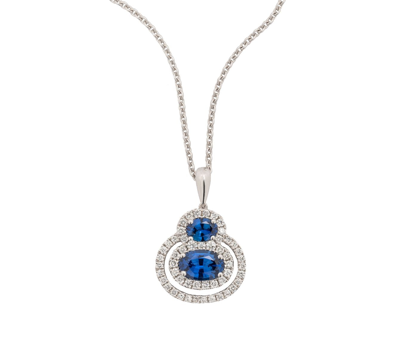 Spark Double Oval Sapphire Necklace