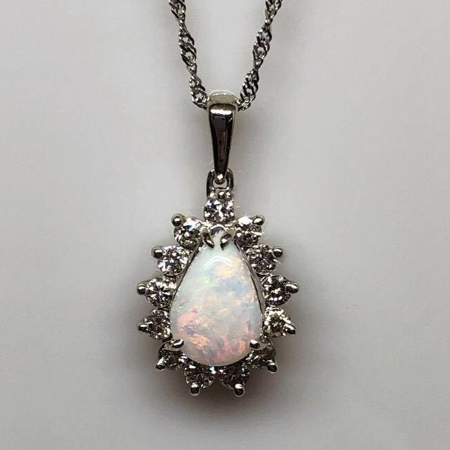 Vintage Opal Drop Necklace