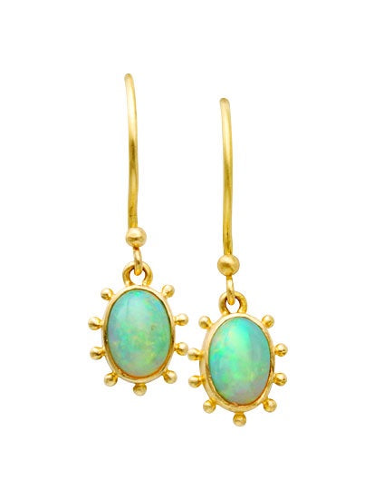 Etruscan Opal Dangle Earrings