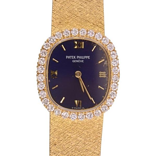 Vintage Ladie's Patek Philippe wristwatch with diamond bezel.