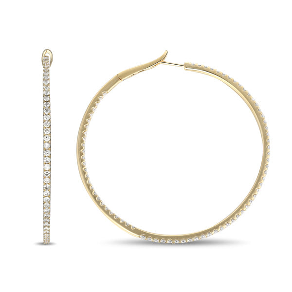 Thin Diamond Hoop Earrings