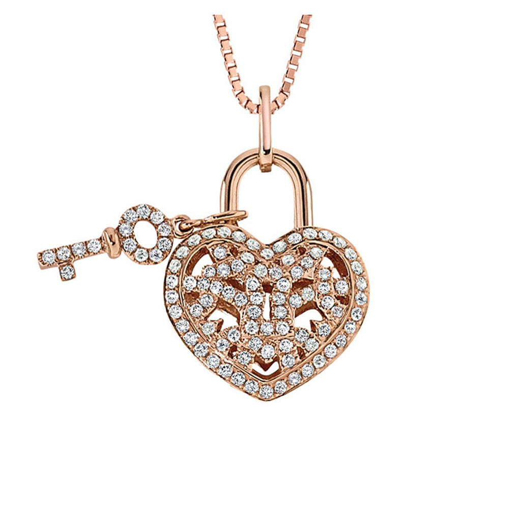 Heart Locket Necklace with Picture Inside - Rose Gold