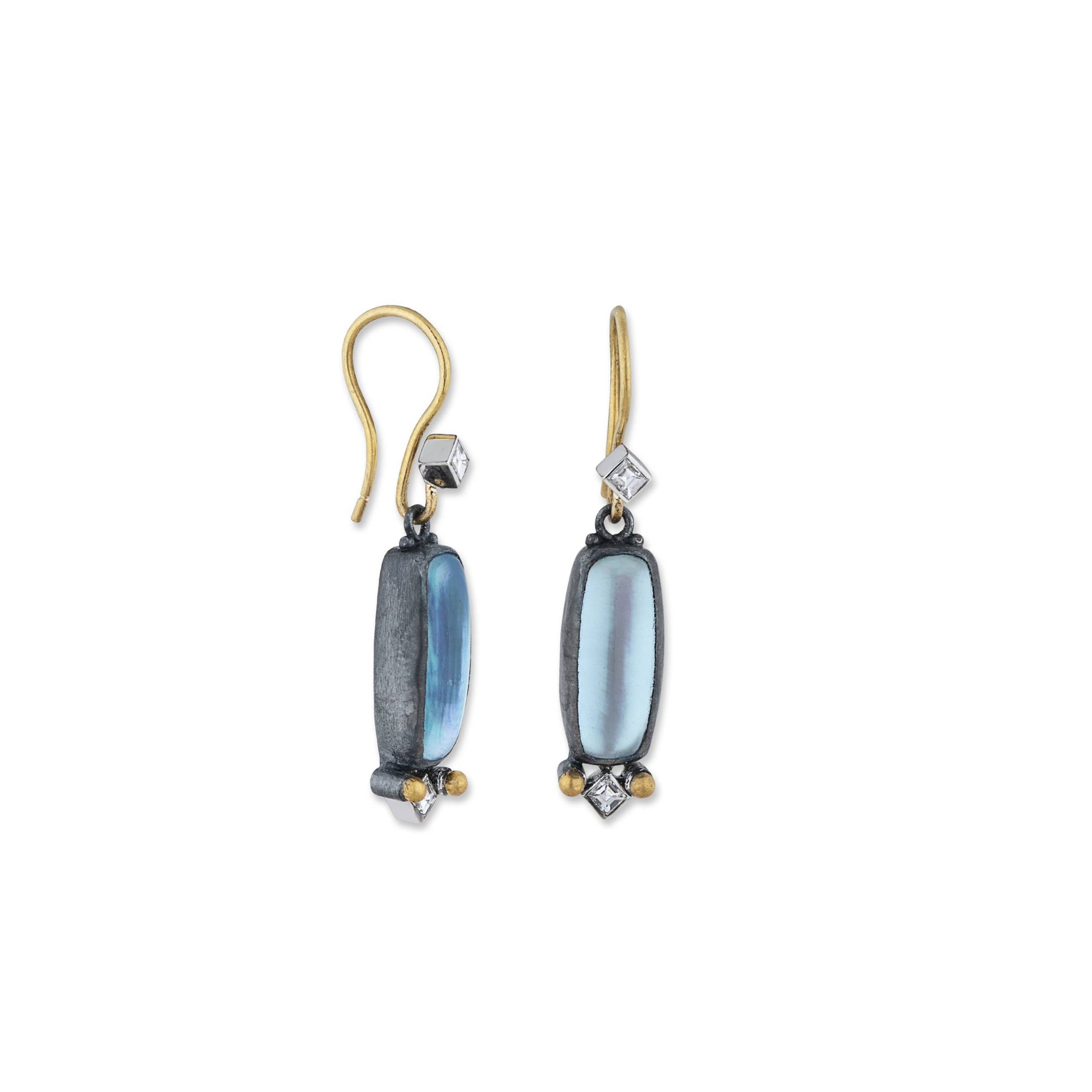 Moondance blue topaz and diamond earrings Lika Behar